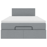 vidaXL Pouf Letto con Materasso Grigio Chiaro 120x190 cm in Tessuto