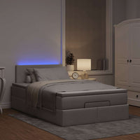 vidaXL Pouf Letto con Materasso e LED Tortora 120x190cm in Tessuto