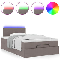 vidaXL Pouf Letto con Materasso e LED Tortora 120x190cm in Tessuto