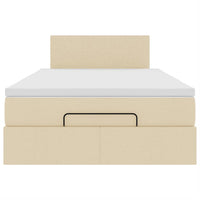vidaXL Pouf Letto con Materasso e LED Crema 120x190cm in Tessuto