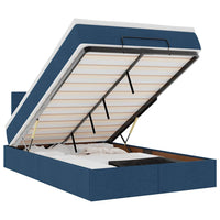 vidaXL Pouf Letto con Materasso e LED Blu 120x190cm in Tessuto