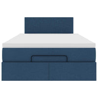 vidaXL Pouf Letto con Materasso e LED Blu 120x190cm in Tessuto