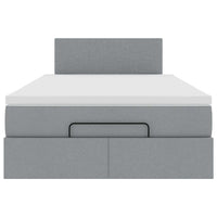 vidaXL Pouf Letto con Materasso Grigio Chiaro 120x200 cm in Tessuto