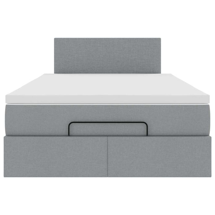 vidaXL Pouf Letto con Materasso Grigio Chiaro 120x200 cm in Tessuto