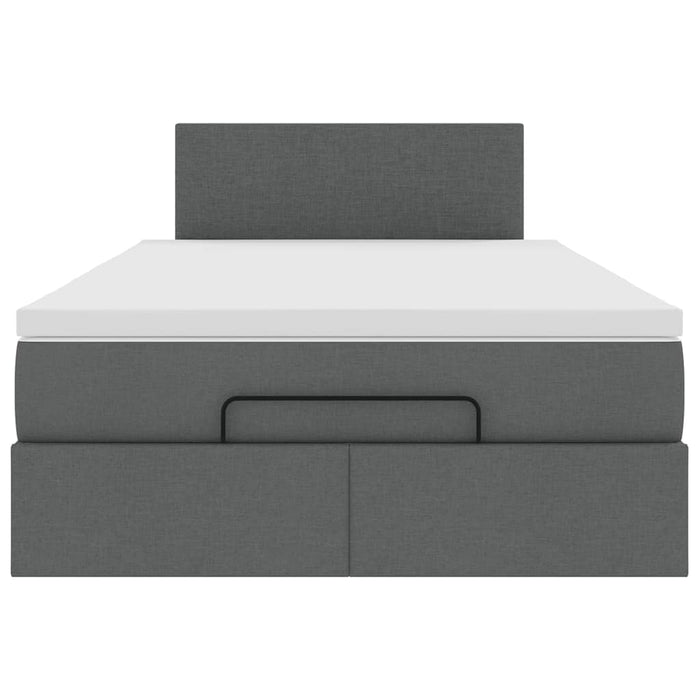 vidaXL Pouf Letto con Materasso e LED Grigio Scuro 120x200 cm Tessuto