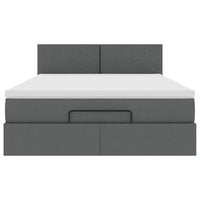 vidaXL Pouf Letto con Materasso e LED Grigio Scuro 140x190 cm