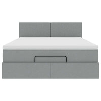 Struttura Letto Pouf con Materasso 140x200 cm in Tessuto 3312229