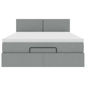 vidaXL Struttura Letto Pouf con Materasso 140x200 cm in Tessuto