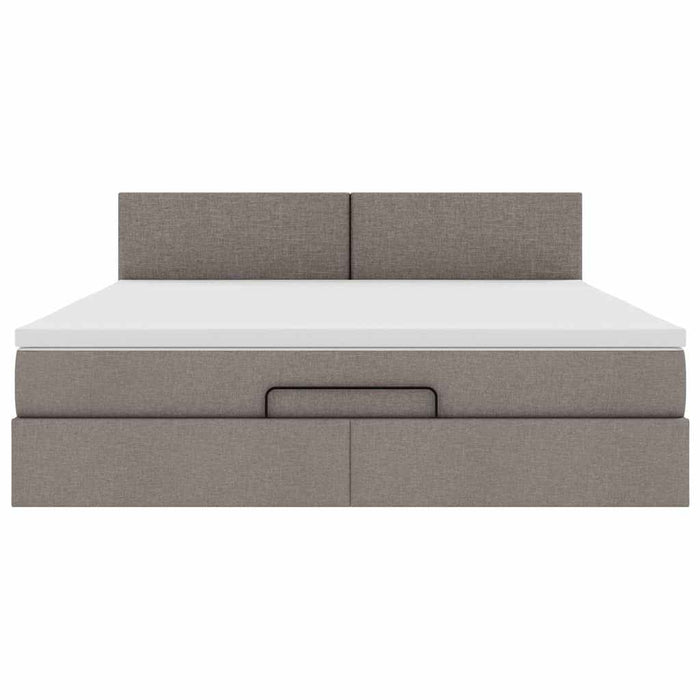 Struttura Letto Pouf con Materasso Tortora 160x200cm in Tessuto 3312240