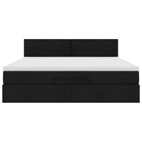 Pouf Letto con Materasso e LED Nero 180x200cm Tessuto 3312245
