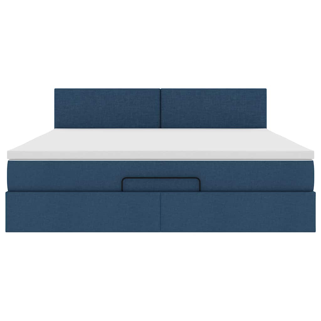 vidaXL Pouf Letto con Materasso e LED Blu 180x200cm in Tessuto