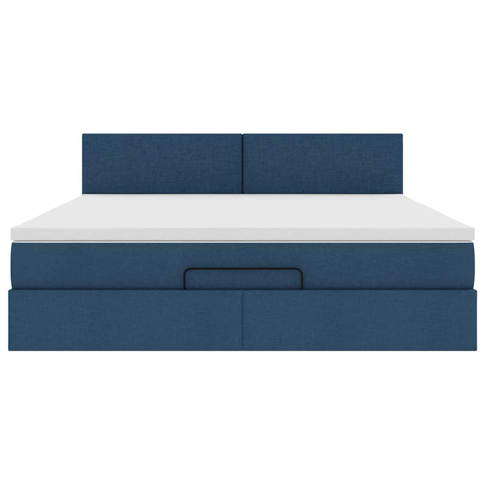 vidaXL Pouf Letto con Materasso e LED Blu 180x200cm in Tessuto