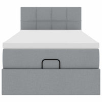 vidaXL Pouf Letto con Materasso e LED Grigio Chiaro 80x200cm Tessuto