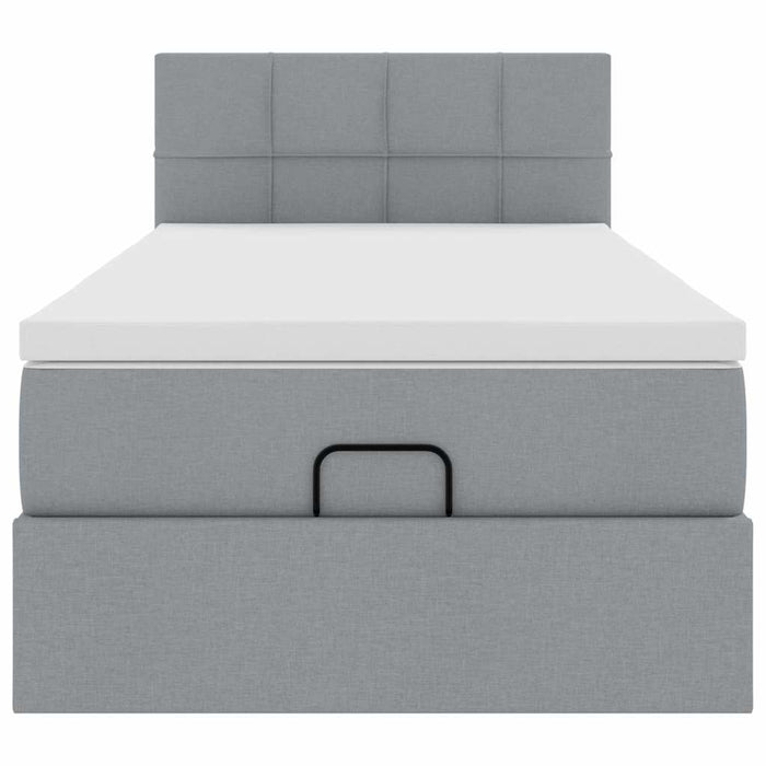 vidaXL Pouf Letto con Materasso e LED Grigio Chiaro 80x200cm Tessuto