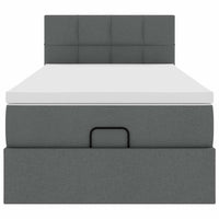 Pouf Letto con Materasso e LED Grigio Scuro 80x200cm in Tessuto 3312264