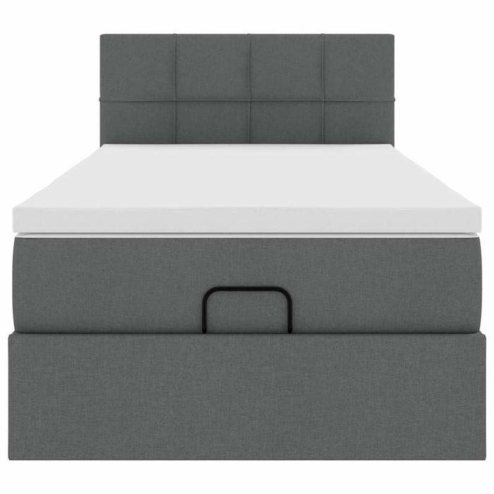 Pouf Letto con Materasso e LED Grigio Scuro 80x200cm in Tessuto 3312264