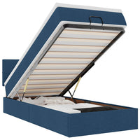 vidaXL Pouf Letto con Materasso e LED Blu 90x200 cm in Tessuto