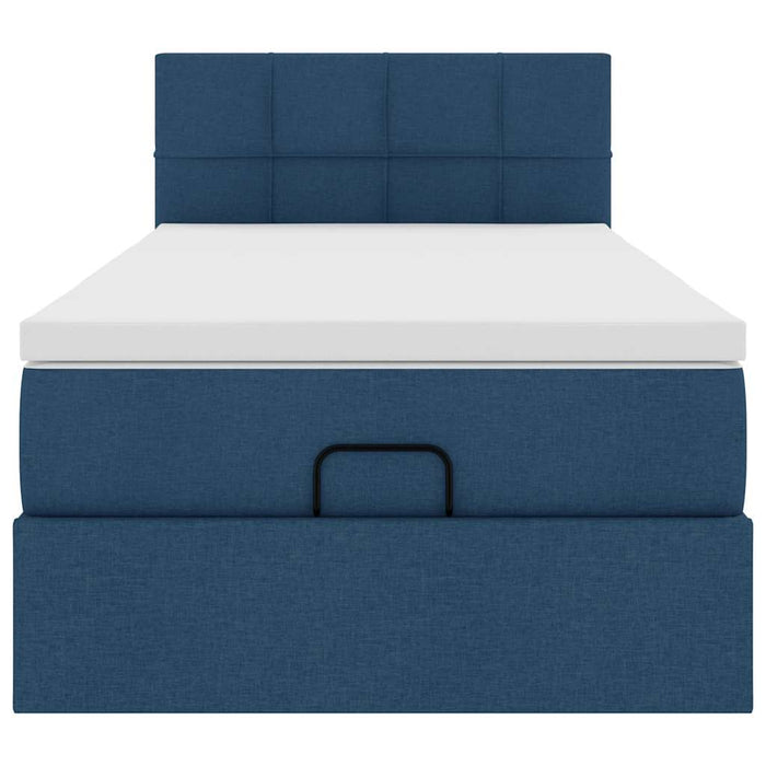 vidaXL Pouf Letto con Materasso e LED Blu 90x200 cm in Tessuto