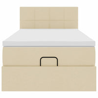 vidaXL Pouf Letto con Materasso Crema 100x200 cm in Tessuto