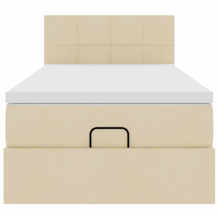 vidaXL Pouf Letto con Materasso Crema 100x200 cm in Tessuto
