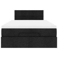 Pouf Letto con Materasso e LED Nero 120x190 cm in Tessuto 3312293