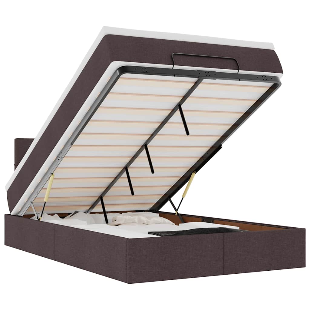 vidaXL Struttura Letto Pouf con Materasso 80x200 cm in Tessuto