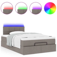 vidaXL Pouf Letto con Materasso e LED Tortora 120x190cm in Tessuto