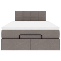 vidaXL Pouf Letto con Materasso e LED Tortora 120x190cm in Tessuto