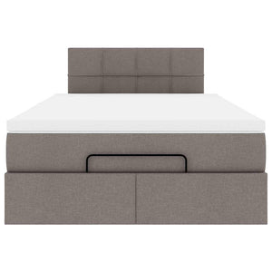 vidaXL Pouf Letto con Materasso e LED Tortora 120x190cm in Tessuto