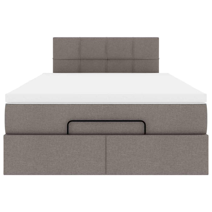 vidaXL Pouf Letto con Materasso e LED Tortora 120x190cm in Tessuto
