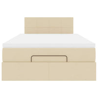 vidaXL Pouf Letto con Materasso e LED Crema 120x190cm in Tessuto