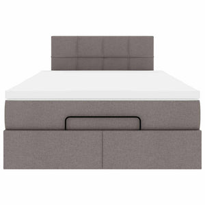 Struttura Letto Pouf con Materasso Tortora 120x200cm in Tessuto 3312302