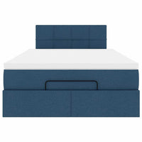 vidaXL Pouf Letto con Materasso e LED Blu 120x200 cm in Tessuto