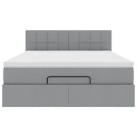 vidaXL Pouf Letto con Materasso e LED Grigio Chiaro 140x190 cm