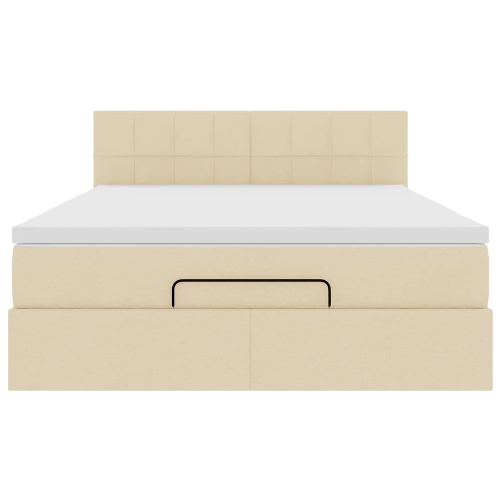 vidaXL Pouf Letto con Materasso e LED Crema 140x190 cm