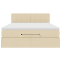 vidaXL Pouf Letto con Materasso e LED Crema 140x190 cm