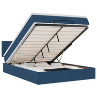 Pouf Letto con Materasso e LED Blu 140x190 cm 3312311