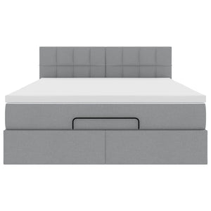 Struttura Letto Pouf con Materasso 140x200 cm in Tessuto 3312312