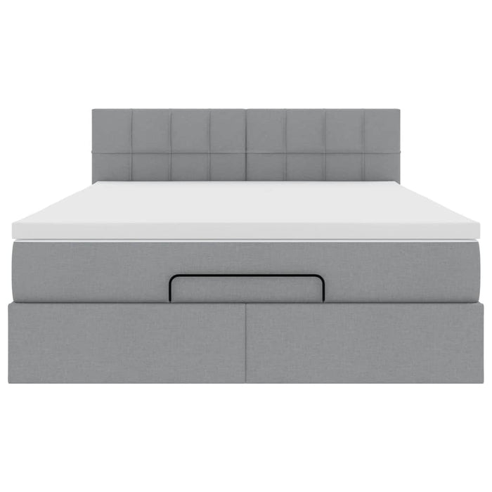 Struttura Letto Pouf con Materasso 140x200 cm in Tessuto 3312312