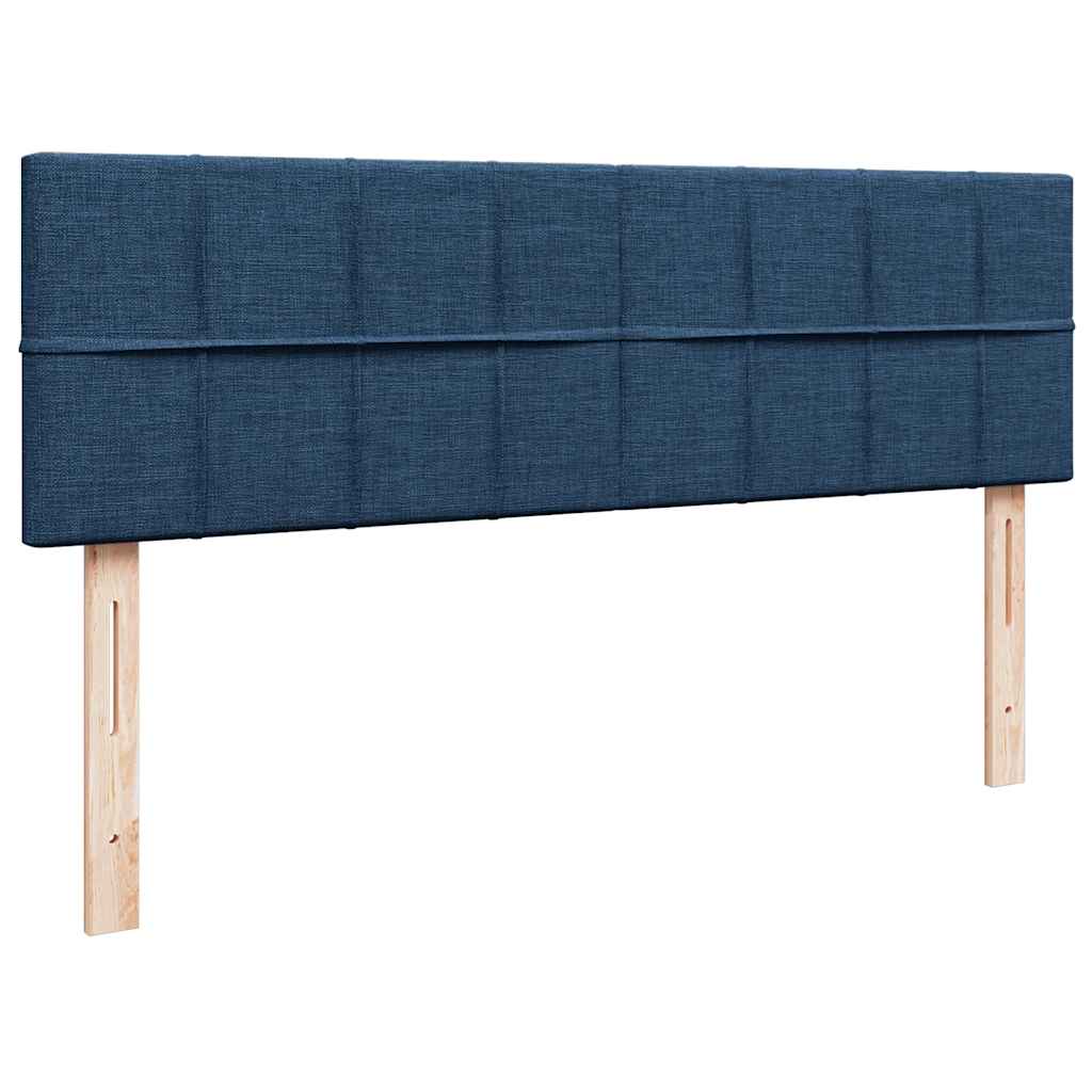 vidaXL Struttura Letto Pouf con Materasso Blu 140x200cm in Tessuto