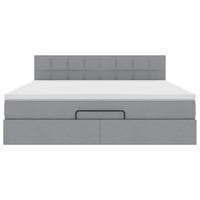 Pouf Letto con Materasso e LED Grigio Chiaro 180x200cm Tessuto 3312326