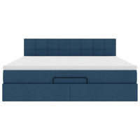 Pouf Letto con Materasso e LED Blu 180x200cm in Tessuto 3312332