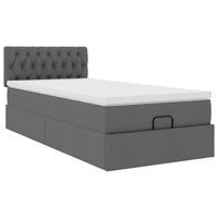 vidaXL Pouf Letto con Materasso e LED Grigio Scuro 80x200cm in Tessuto