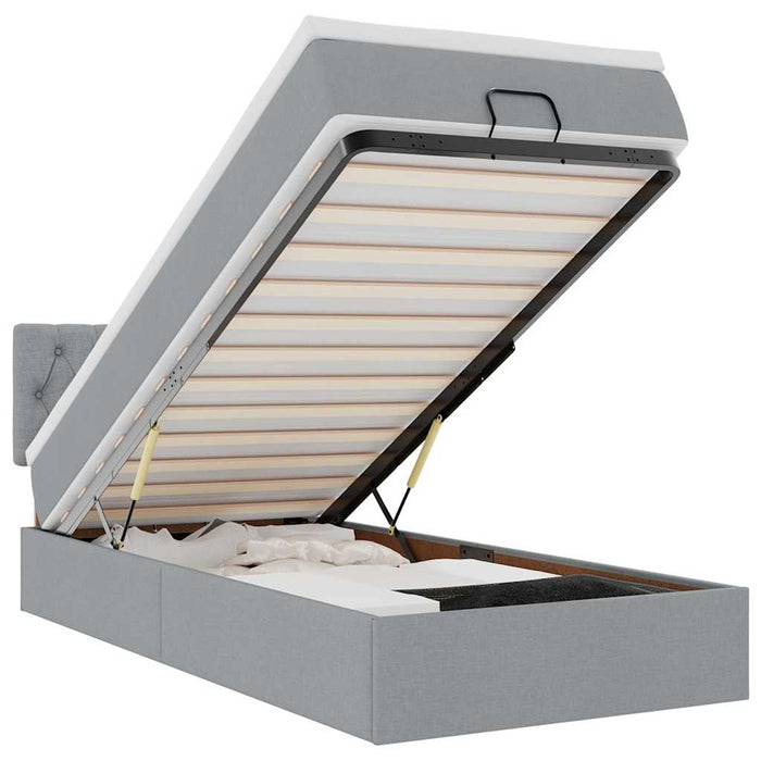 Struttura Letto Pouf con Materasso 90x190 cm in Tessuto 3312353