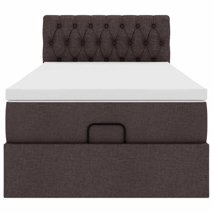 vidaXL Pouf Letto con Materasso Marrone Scuro 100x200 cm in Tessuto