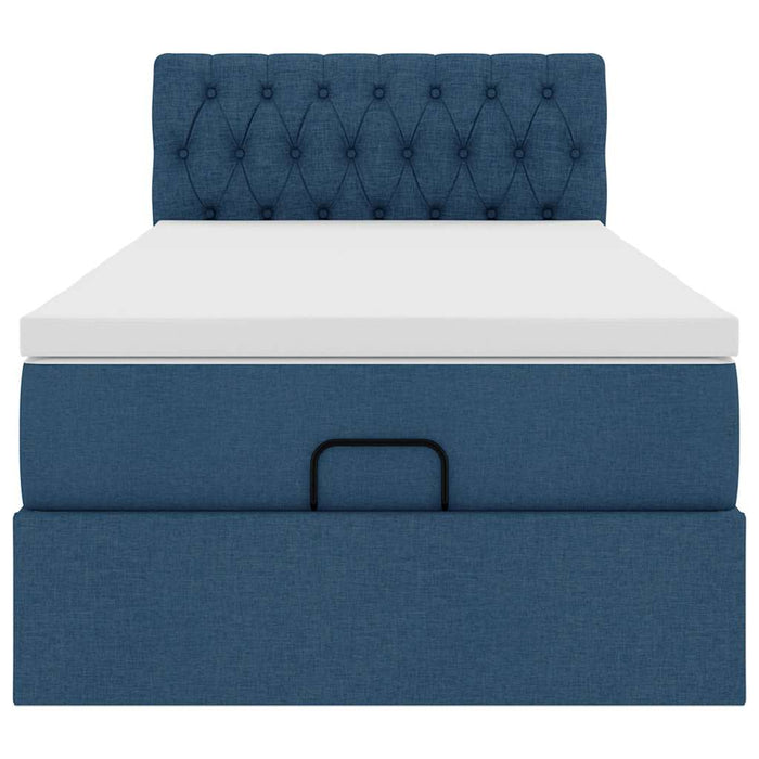 vidaXL Pouf Letto con Materasso e LED Blu 100x200 cm in Tessuto