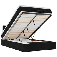 Pouf Letto con Materasso e LED Nero 120x190 cm in Tessuto 3312376