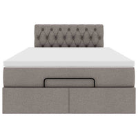 vidaXL Pouf Letto con Materasso e LED Tortora 120x190cm in Tessuto