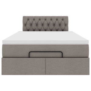 vidaXL Pouf Letto con Materasso e LED Tortora 120x190cm in Tessuto