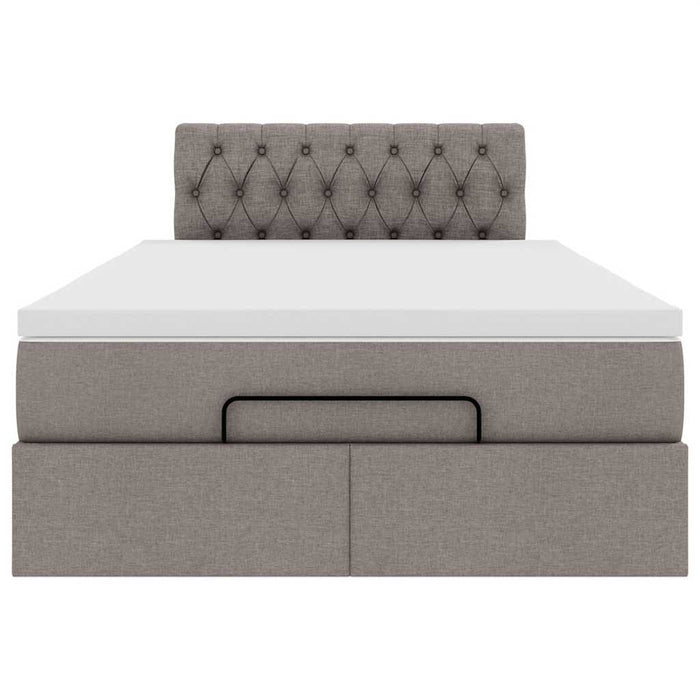 vidaXL Pouf Letto con Materasso e LED Tortora 120x190cm in Tessuto